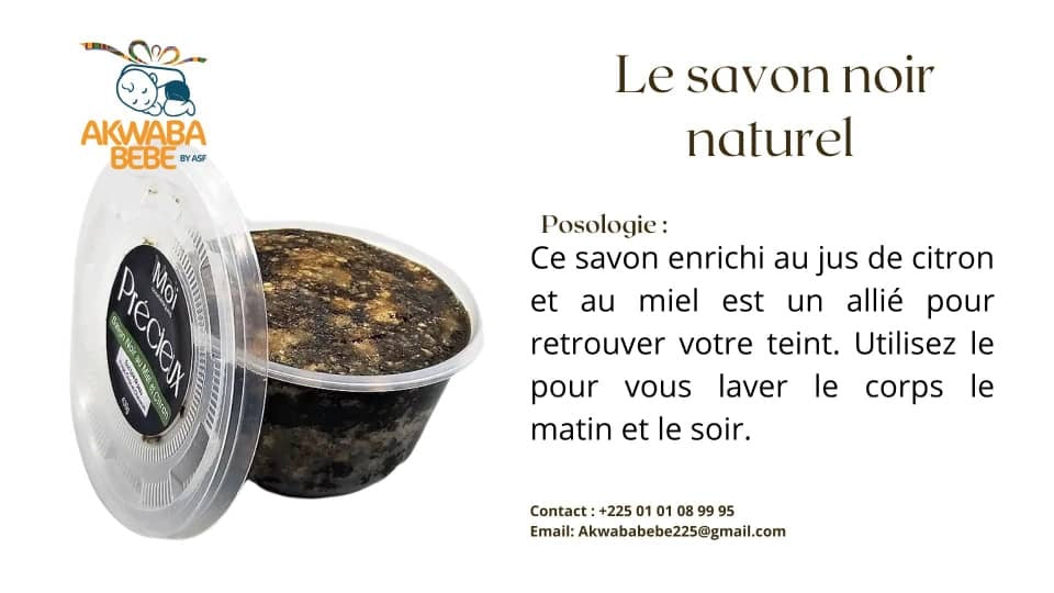 Savon noir miel et citron